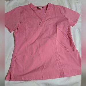 Pink V-Neck Scrub Top